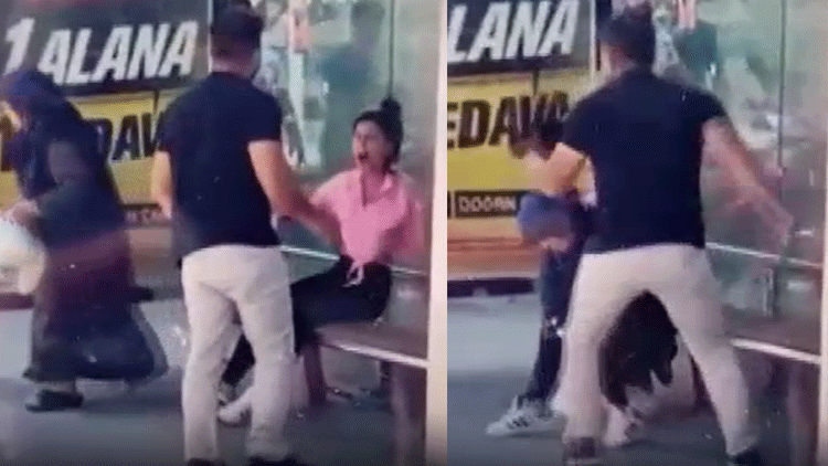 Komşusunun Kızını Otobüs Durağında Tornavida ile Yaraladı; O Anlar Kameralara Yansıdı