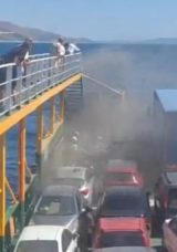 Marmara Adası A&ccedil;ıklarında Feribotta Yangın Paniği