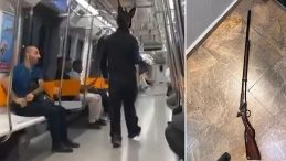 Sarıyer'de Tavşan Kostümlü Kişinin Metroda Tüfekle Gezmesi