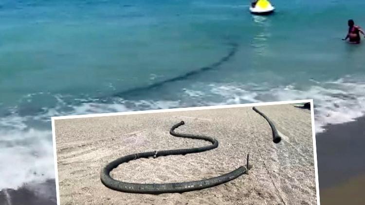 Şaşkınlık Yaratan Manzara! Antalya'nın Sahilinde: 500 Metrelik Plastik Boru