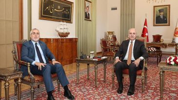 TBMM Başkanı Kurtulmuş, Bakan Işıkhan ve TOBB Başkanı Hisarcıklıoğlu'nu kabul etti