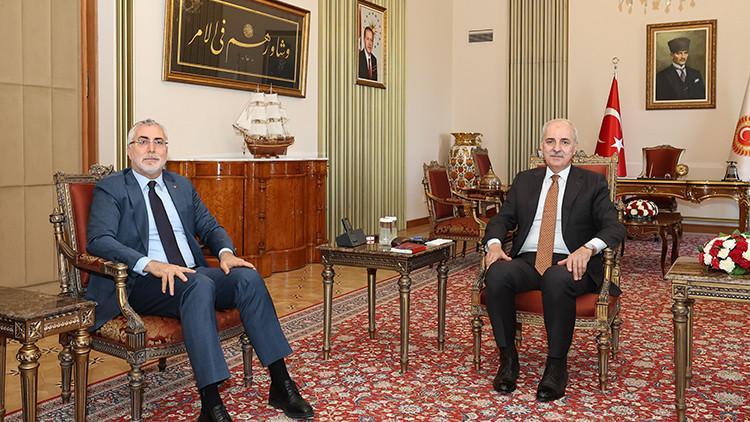 TBMM Başkanı Kurtulmuş, Bakan Işıkhan ve TOBB Başkanı Hisarcıklıoğlu'nu kabul etti