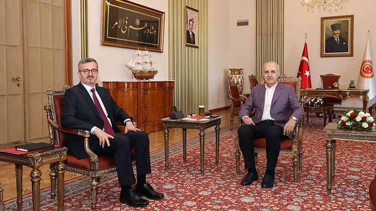 TBMM Başkanı Kurtulmuş, İletişim Başkanı Duran'ı Ağırladı