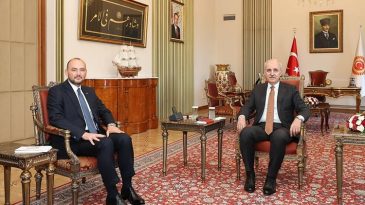TBMM Başkanı Kurtulmuş, M&Uuml;SİAD Genel Başkanı &Ouml;zdemir'i Ağırladı