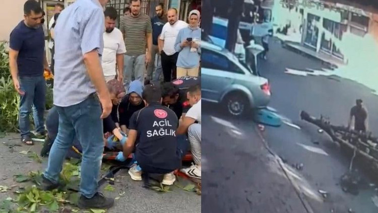 İbrahim Yıldız'ın ağaç altında kaldığı anlar