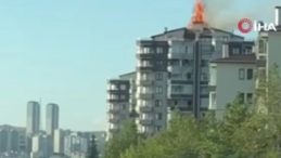 Ankara'da 12 Katlı Binanın Çatısında Yangın Çıktı