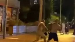 Antalya'da Ruslar Arasında Tekme ve Yumruklu Kavga Anbean Kaydedildi!