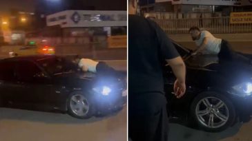 Aracın Kaputuna Yatarak Ara&ccedil; Yumrukladı! Ataşehir'de Kıskan&ccedil;lık Krizi