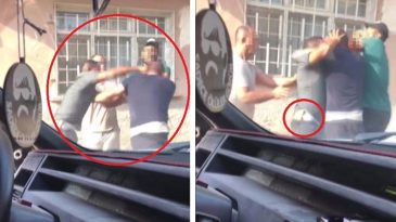 Belindeki Bı&ccedil;akla Tekmeli ve Yumruklu Kavga: Sokak Boks Ringine D&ouml;n&uuml;şt&uuml;