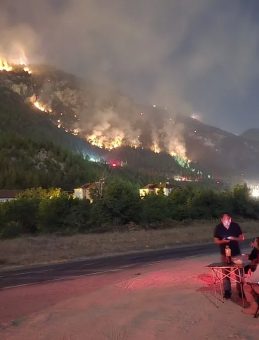 Böyle vurdumduymazlık görülmedi! Çay içip film izler gibi orman yangınını seyrettiler