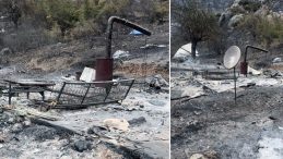 Bursa'daki Orman Yangınında Yıkıma Uğrayan Dağ Evi