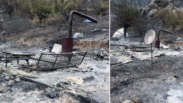 Bursa'daki Orman Yangınında Yıkıma Uğrayan Dağ Evi