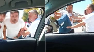 Dolmuş Şof&ouml;r&uuml;, Tartıştığı Ara&ccedil; Sahibini Tekmeledi