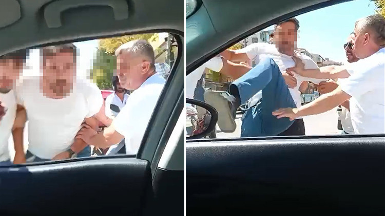 Dolmuş Şoförü, Tartıştığı Araç Sahibini Tekmeledi