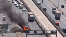 Esenyurt E5'te Dehşet Anları! Trafikte Yangın Paniği
