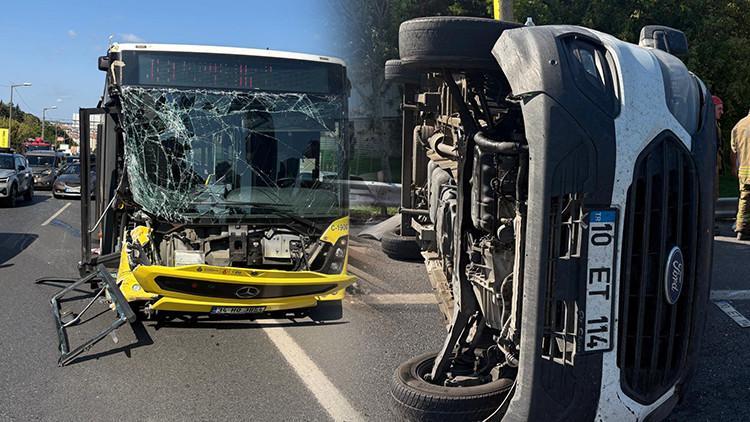 İETT Otobüsü ile Minibüs Çarpıştı, Bir Yolcu Yaralandı
