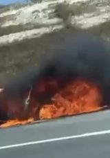 Kuzey Marmara Otoyolu'nda Seyir Halindeki Otomobil Alevlere Teslim Oldu