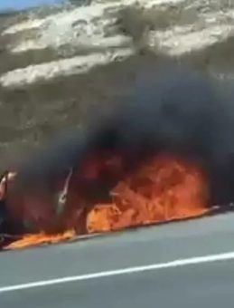 Kuzey Marmara Otoyolu'nda Seyir Halindeki Otomobil Alevlere Teslim Oldu