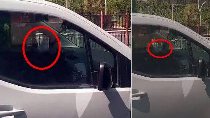 Mardin'de trafikte 'pes' dedirten görüntü! Bir ayağı cam kenarında araç kullandı