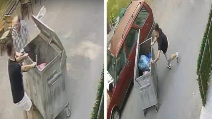 Muğla'da Yokuş Aşağı Giden Çöp Konteyneri Durduruldu