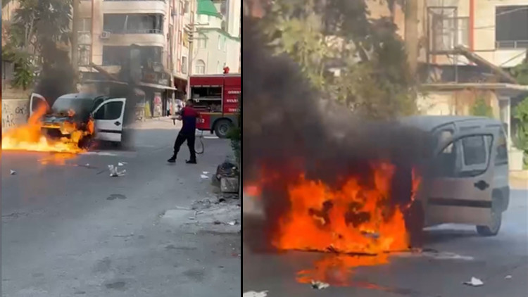 Osmaniye'de Araç Yangını