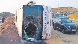 Otobüs Şoförü Kaza Sonrasında Suçu Asfalta Yıktı