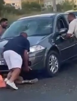 Önce çarptı sonra ezmeye çalıştı