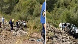 Sivas'ta Korkunç Kaza! Otomobil Dere Yatağına Düştü
