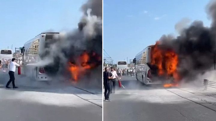 Sultangazi'de Otobüs Yangını: Yolcular Güvenli Alanlara Tahliye Edildi