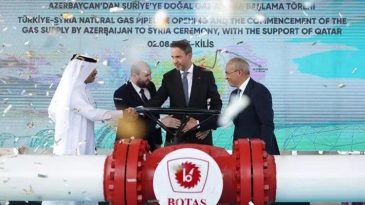 T&uuml;rkiye, Azerbaycan, Katar ve Suriye'den T&uuml;rkiye-Suriye Doğal Gaz Boru Hattına ilişkin ortak a&ccedil;ıklama