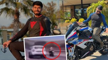 &Uuml;nl&uuml; Motosiklet&ccedil;inin Hayatını Kaybettiği Kaza Anı Ortaya &Ccedil;ıktı!