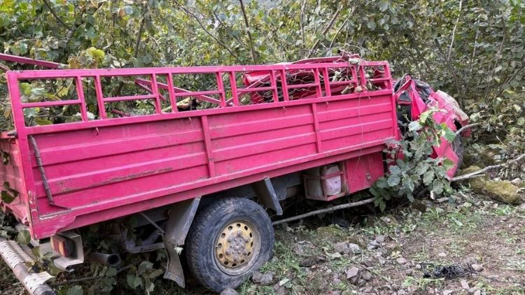 Üzücü Kaza: Fındık Bahçesine Devrilen Kamyonette 4 Kişi Hayatını Kaybetti, 1 Kişi Yaralandı