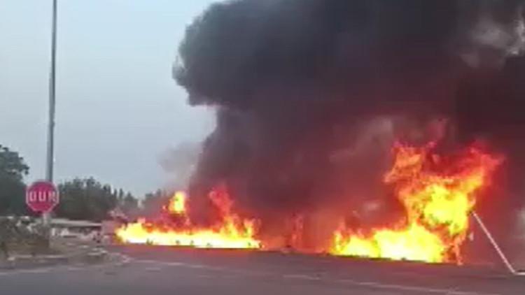 Yanıcı Madde Taşıyan TIR'da Yangın Ç çıktı!