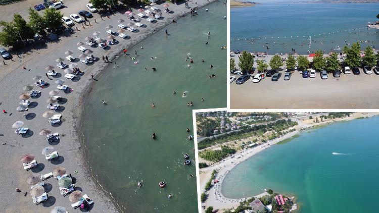 Yurt dışından bile gelenler var! Bu sahil Bodrum'da değil Doğu Anadolu'daki 8 bin nüfuslu ilçede | Tesislerde yer kalmadı