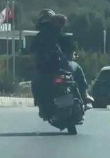 Bodrum&rsquo;da Motosikletle Tehlikeli Yolculuk