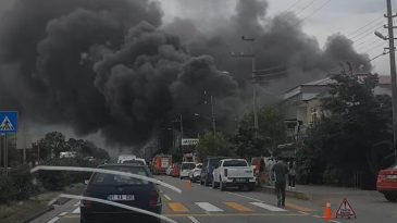 Trabzon'da Alışveriş Merkezinde Yangın &Ccedil;ıktı