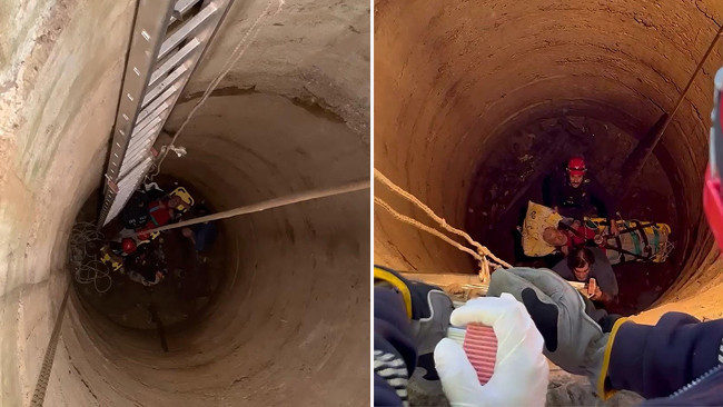 12 Metre Derinliğindeki Kuyuya Düşen Adamı İtfaiye Kurtardı