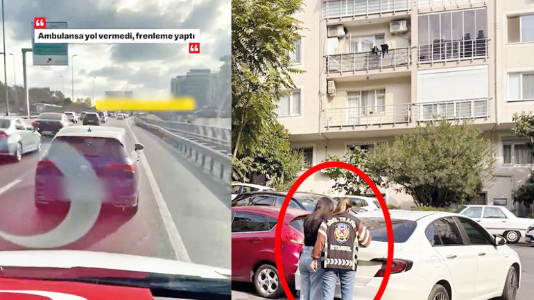 Ambulansa yol vermeyen sürücü