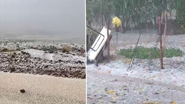 Ani Dolu Yağışı Başladı! Her Yer Beyaza Büründü