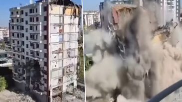 Diyarbakır'da 11 Katlı Bina Yıkım Esnasında &Ccedil;&ouml;kt&uuml;! O Anlar Kameraya Yansıdı