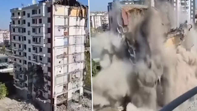 Diyarbakır'da 11 Katlı Bina Yıkım Esnasında Çöktü! O Anlar Kameraya Yansıdı