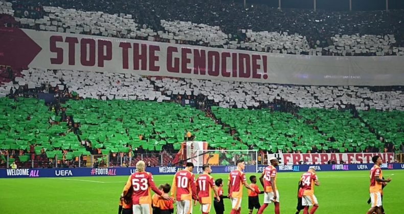 Galatasaray Taraftarları Bodo/Glimt Karşısında Gazze'yi Unutmadı! "Soykırımı Durdurun"