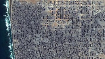 Gazze'den geriye sadece enkaz kaldı! Ter&ouml;r devleti İsrail'in zulm&uuml; uydudan tespit edildi