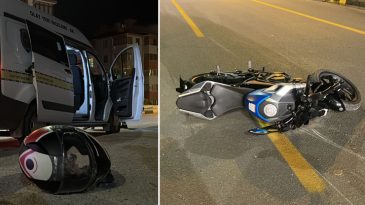 Karab&uuml;k'te Motosiklet Kaldırıma &Ccedil;arptı! 17 Yaşındaki Berrak'tan &Uuml;z&uuml;c&uuml; Haber