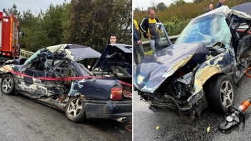 Sakarya'da Feci Kaza! Yolcu Otob&uuml;s&uuml;n&uuml;n &Ccedil;arptığı Otomobil Bariyere &Ccedil;arptı: 1 Can Kaybı, 2 Yaralı