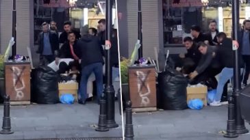 Tartışma Sokak Ortasında Şiddete D&ouml;n&uuml;şt&uuml;! O Anlar Kameralara Yansıdı