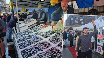 Vatandaş ucuz hamsi almak i&ccedil;in tezgahlara koştu! Fiyatı 100 liranın altına d&uuml;şt&uuml;