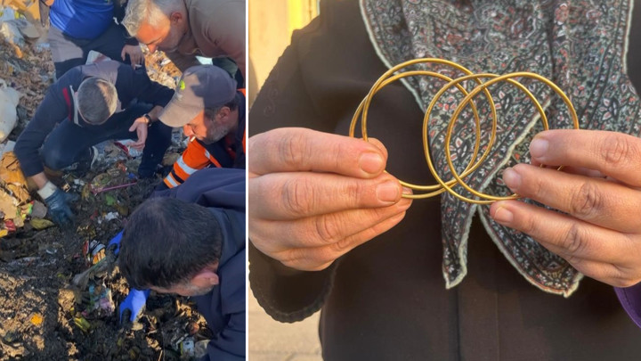 10 Yıllık Birikimi Olan Altınlarını Yolda D&uuml;ş&uuml;rd&uuml;! 40 Tonluk &Ccedil;&ouml;pl&uuml;kte Aranarak Bulundu… G&ouml;zyaşlarına Hakim Olamadı