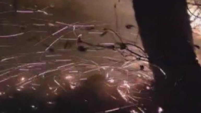 Yıldırım düşmesi sonucu meydana gelen yangın