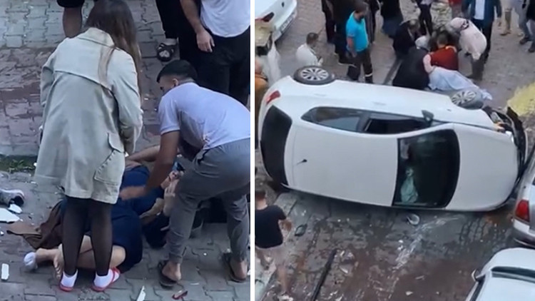 Aracın freni tutmadı, ortalık savaş alanına d&ouml;nd&uuml;